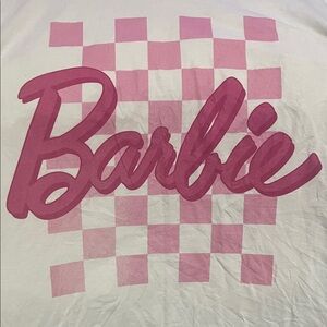 Mattel Barbie Pink and White Checkered  Large Shirt